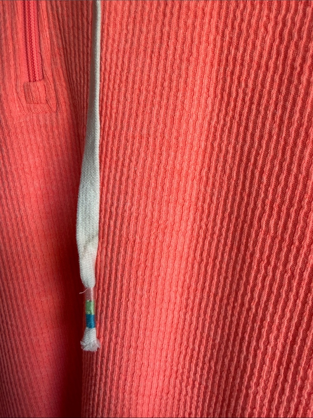 Maurices Coral Pink Waffle-Knit Half-Zip Hoodie - Picture 4 of 7